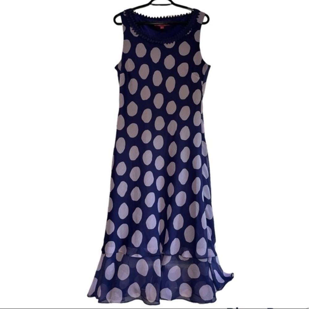 JACQUES Vert Sleeveless Polka Dot Dress size 14